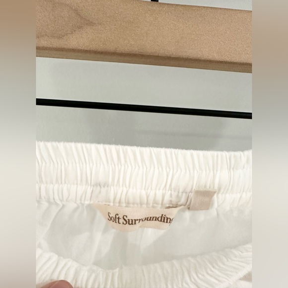 Soft Surroundings Elastic Waist Wide Leg Eyelet Hem Pants White Size Large - Picture 5 of 6